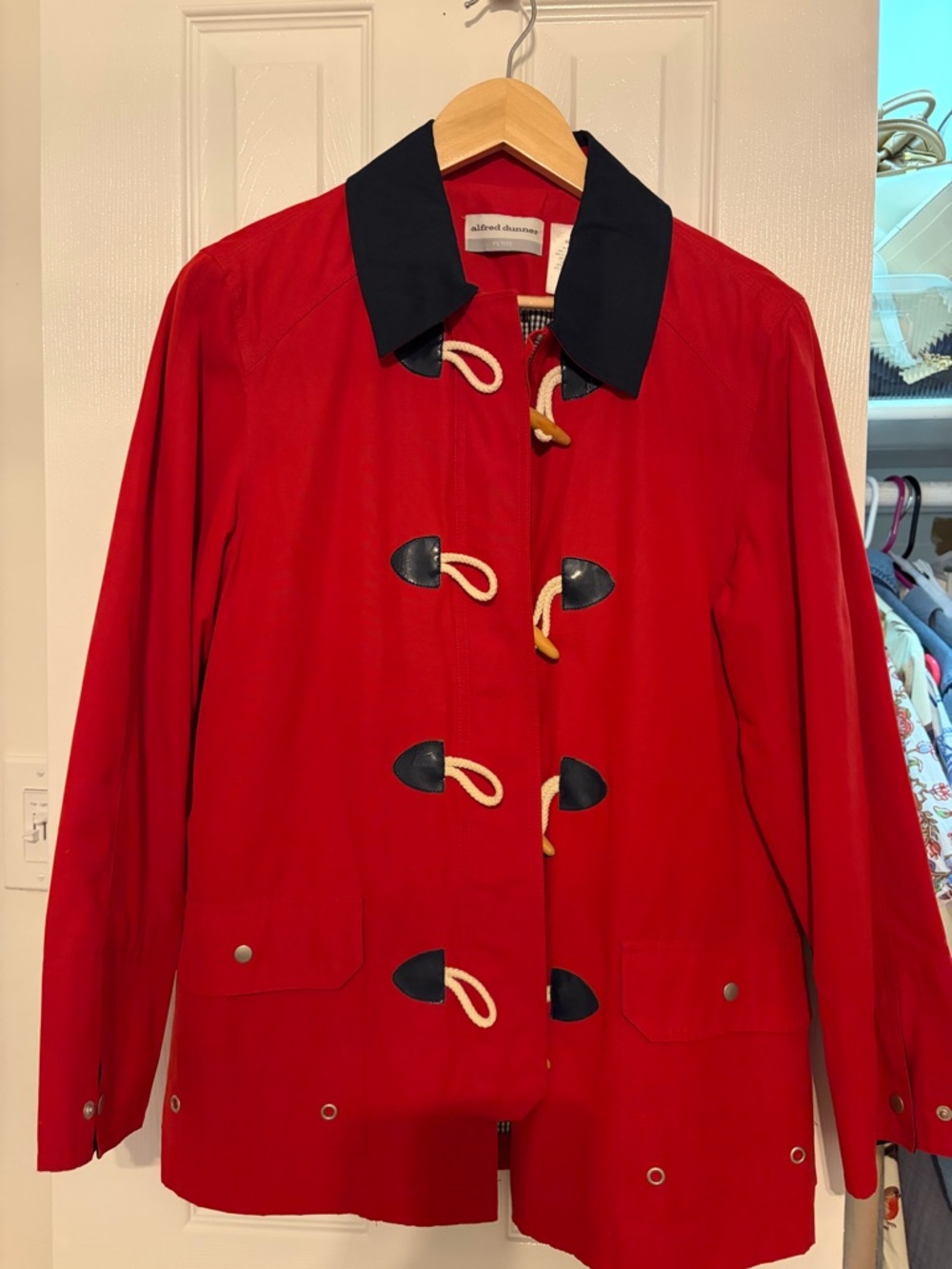 Alfred Dunner Red Jacket with Navy Collar